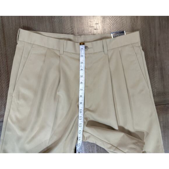 NWT Perry Ellis Portfolio 9” Shorts Mens Size 36 Pleated Front Beige Khaki NEW - Picture 6 of 12